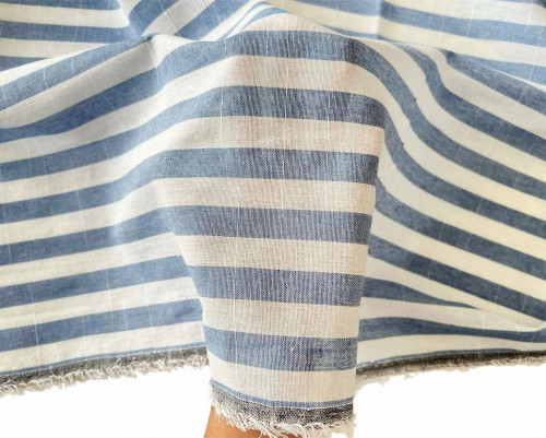 Cotton fabric Blue striped