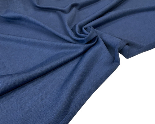 Merino wool jersey Denim blue