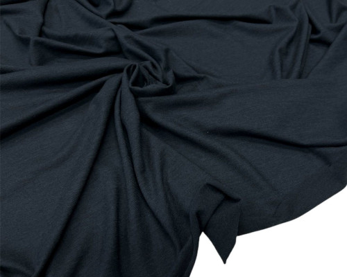 Merino wool knitted fabric Dark blue