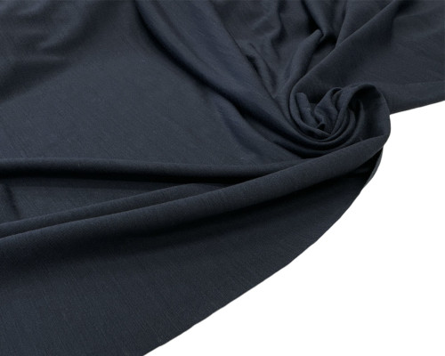 Merino wool knitted fabric Dark blue