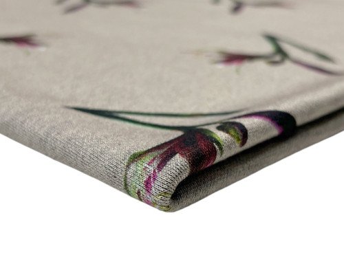 Punto trikotažas Gėlių šakelės pilkame - 1