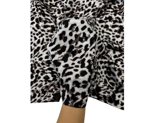 Punto trikotažas Rudi leopardo raštai pilkame - 3