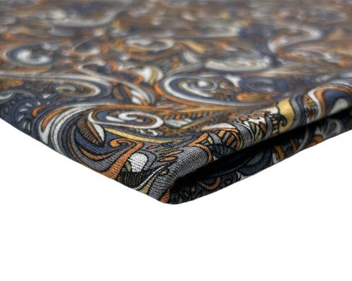 Punto trikotažas Turkiško agurko raštai mėlyname - 1