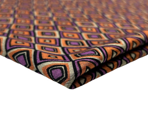 Punto knitted fabric Orange and purple diamonds