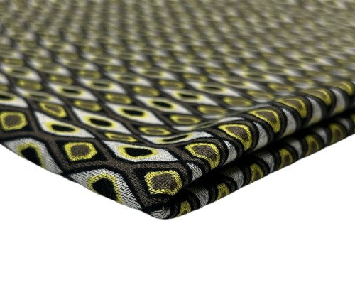 Punto trikotažas Rusvi rombai pilkame - 1