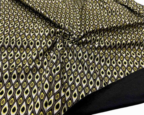 Punto trikotažas Rusvi rombai pilkame - 1