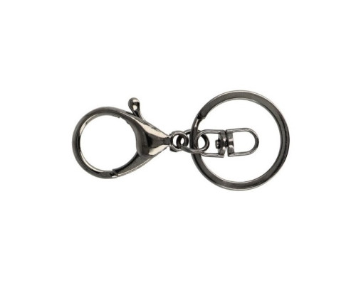 Key ring with carabiner Darkened nickel 2pcs