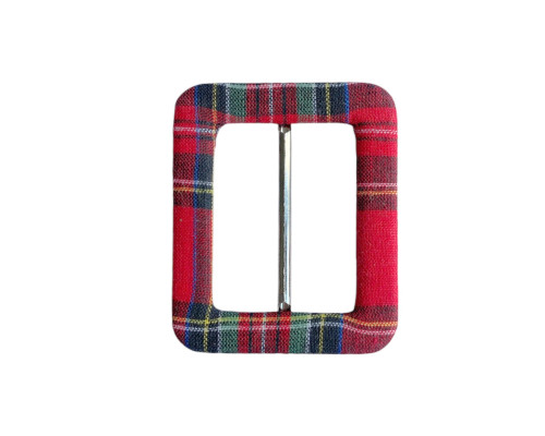 Plastic buckle 50mm Checkered red