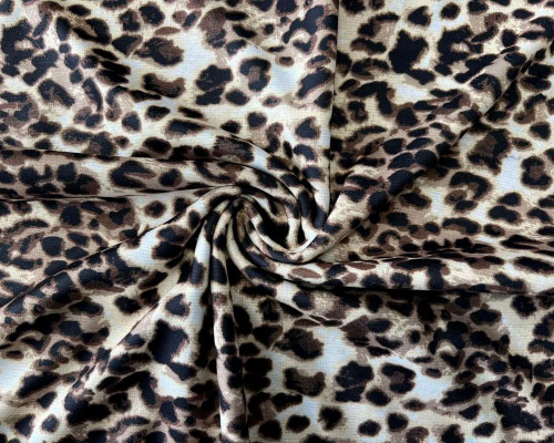 Knitted leotard with pile Leopard prints