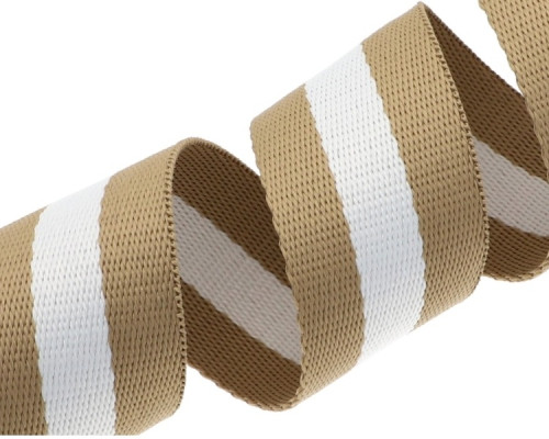 Decorative belt tape 38mm Beige white