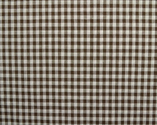 Checked cotton fabric Brown white