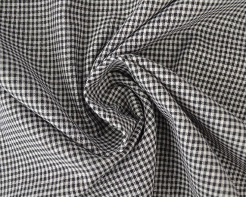 Checked cotton fabric Black and white