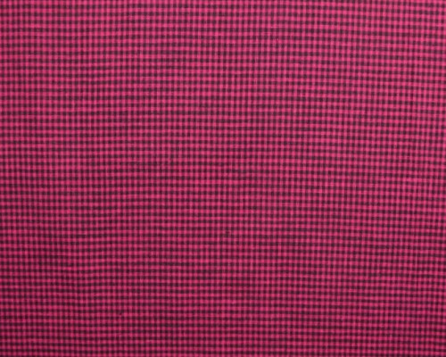 Checked cotton fabric Pink black