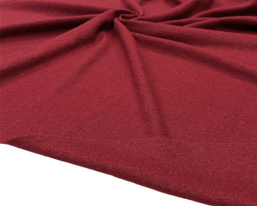 Woollen knitted fabric in Bordeaux "Boiled wool"