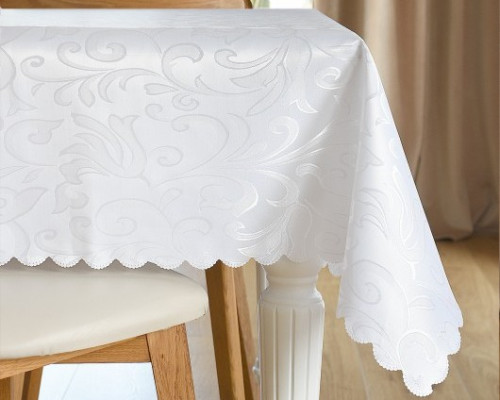 Tablecloth White 160x260cm stain resistant