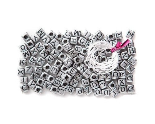 Plastikiniai karoliukai Raidės 30g Sidabrinė - 1