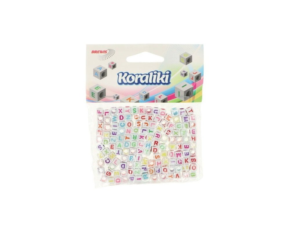 Plastikiniai karoliukai Raidės 20g Pastelinės spalvotos - 1