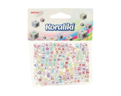 Plastikiniai karoliukai Raidės 20g Pastelinės spalvotos - 1