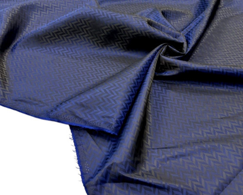 Viscose lining Herringbone pattern in dark blue