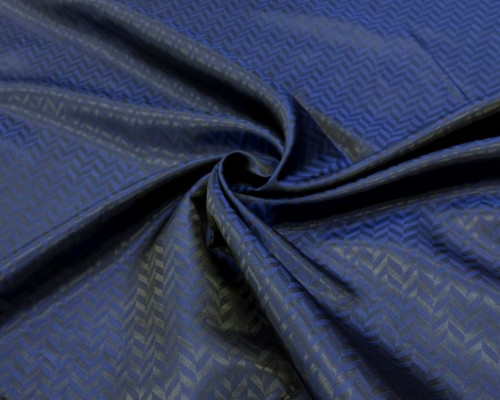 Viscose lining Herringbone pattern in dark blue