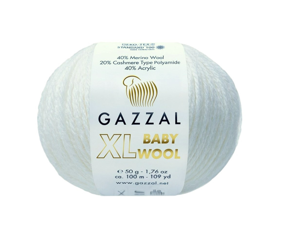 Gazzal XL Baby Wool 801 Balta - 1