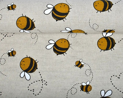 Linen fabric Bees