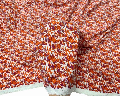 Viscose fabric Patterns in white