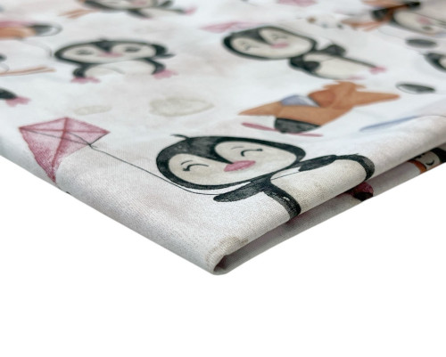 Cotton - canvas Penguins in white