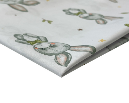 Cotton - canvas Bunnies in white