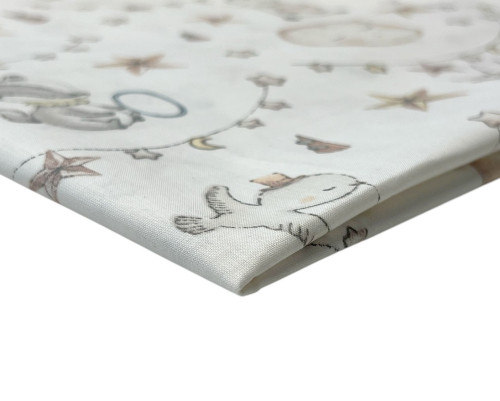 copy of Cotton - canvas Flowers and birds in white