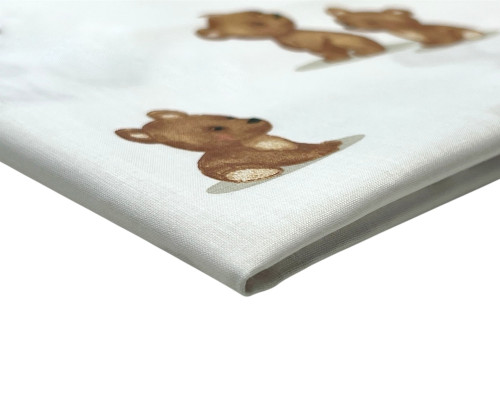 Cotton - canvas Brown bears in white