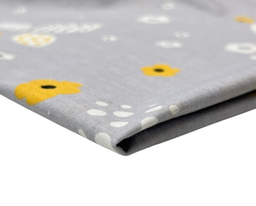 Cotton - canvas Yellow flowers in grey