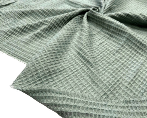 Waffle fabric Old green