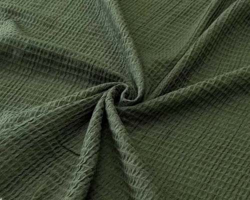 Waffle fabric Dark green