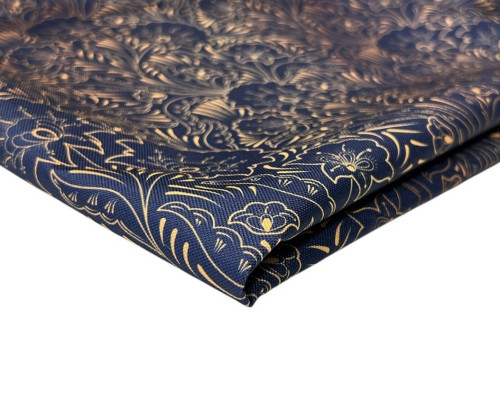 Waterproof fabric Oxford Floral patterns in navy blue