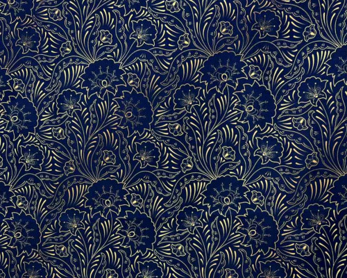 Waterproof fabric Oxford Floral patterns in navy blue