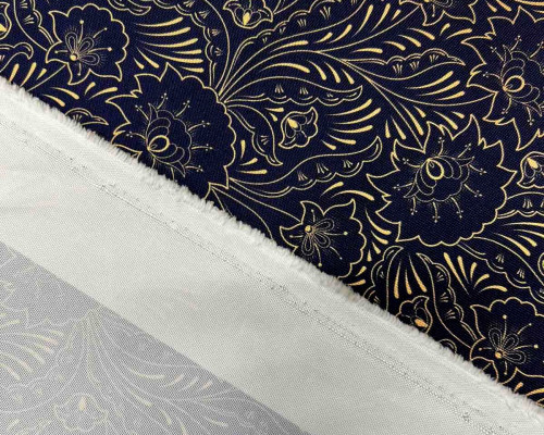 Waterproof fabric Oxford Floral patterns in navy blue