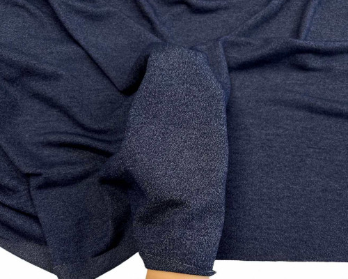 Knitted knitted fabric with viscose Navy blue melange