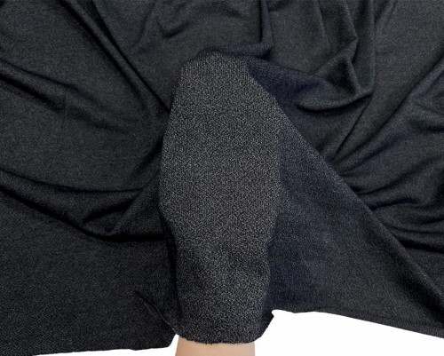 Knitted knitted fabric with viscose Dark grey melange