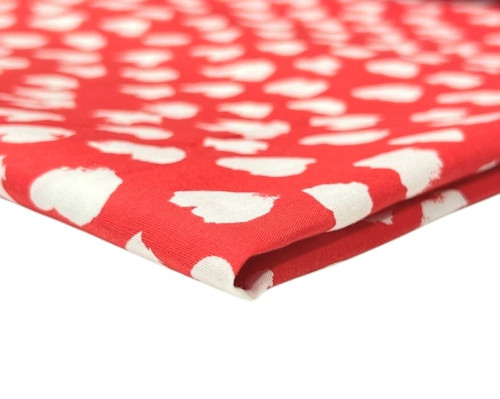 Poplin fabric White spots in red