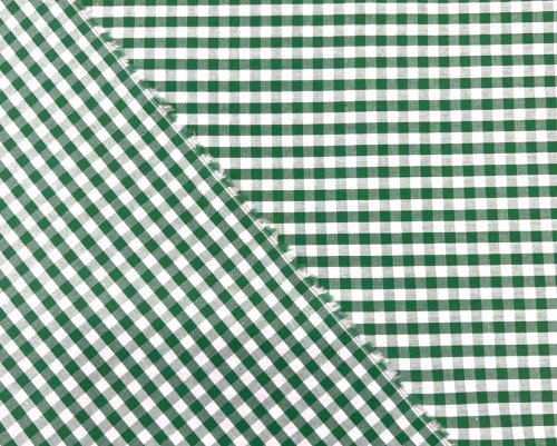 Poplin audinys Žali langeliai - 1