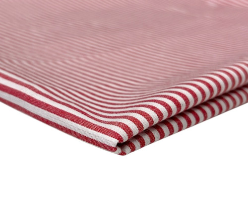 Poplin fabric Red stripes