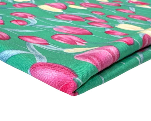 Viscose fabric Tulip in green