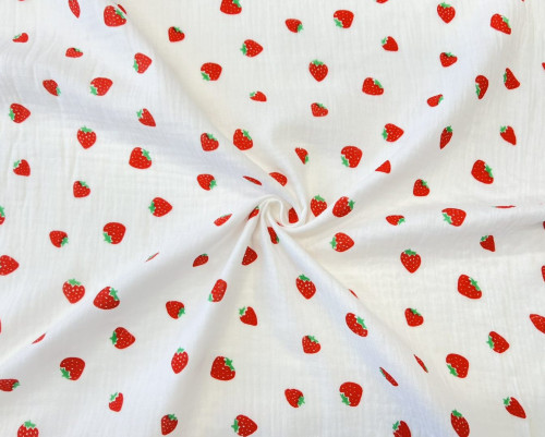 Muslin Strawberries in white