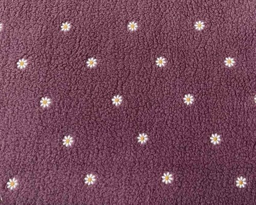 Teddy fabric Daisy burgundy 265gr/kv.m.