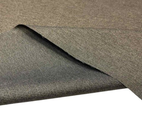 Waterproof fabric Miranda Grey with metallic gold thread