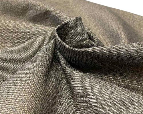 Waterproof fabric Miranda Grey with metallic gold thread
