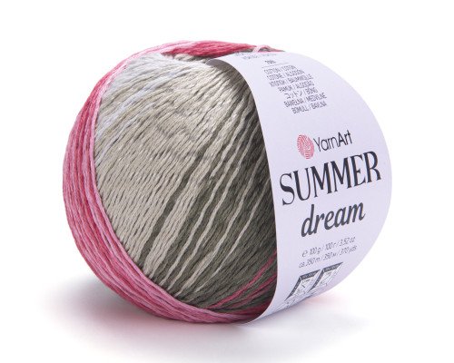 YarnArt Summer dream 4313 Chaki/rožinė - 1