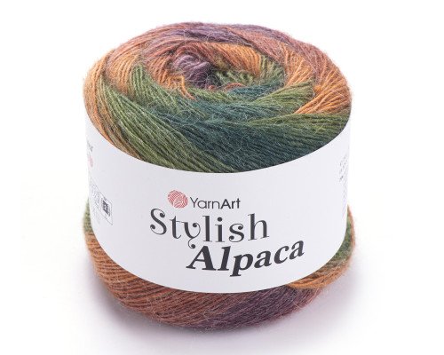 YarnArt Stylish Alpaca 7710 Orange/green