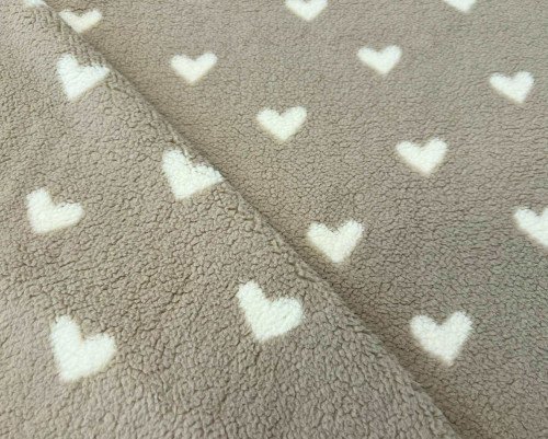 Teddy audinys Baltos širdelės smėliniame - 3